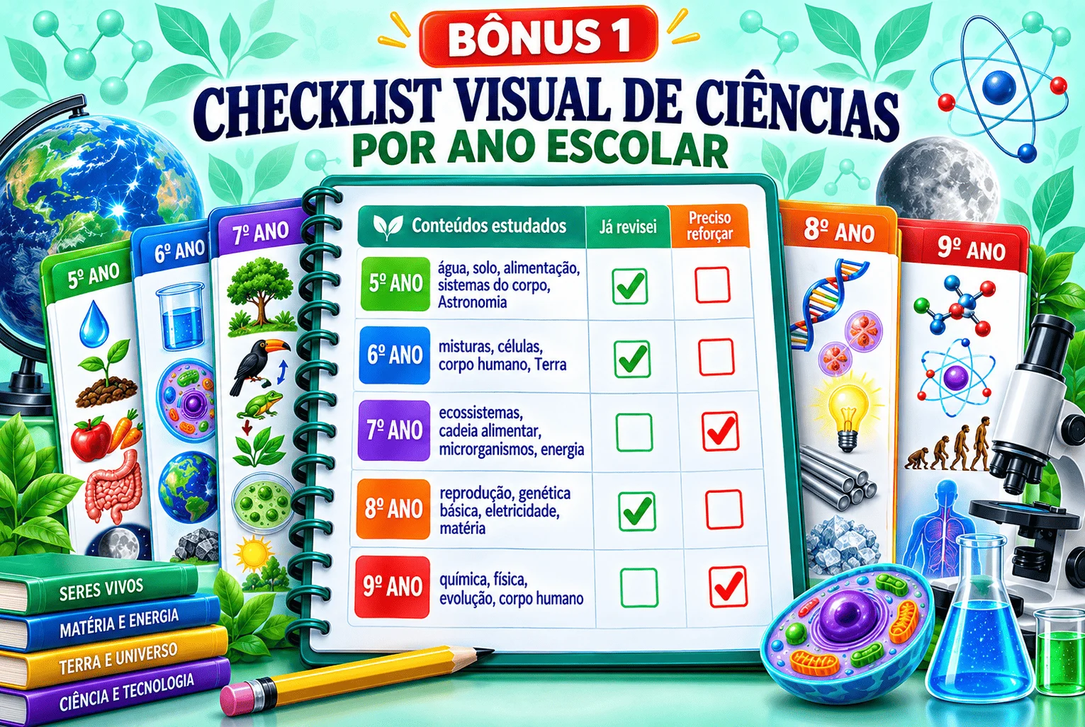 Checklist Visual de Ciências por Ano Escolar